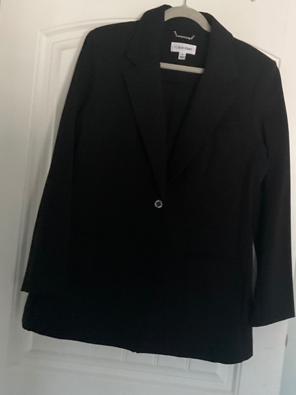 Calvin Klein Black X-large Single-Button Stretch Blazer Jacket